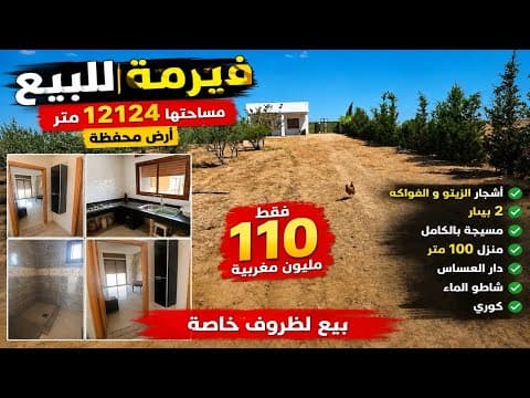 فيرمة للبيع لظروف خاصة🚨من بنسليمان📍 فقط 110 مليون هكتار و2300 متر دار |كوري | شاطو | الطاقة الشمسية✨ 1