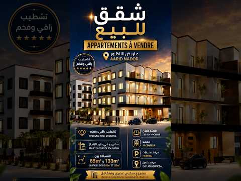 الجديد: شقق للبيع بتصميم عصري | عريض الناظور  #appartement #nador 1